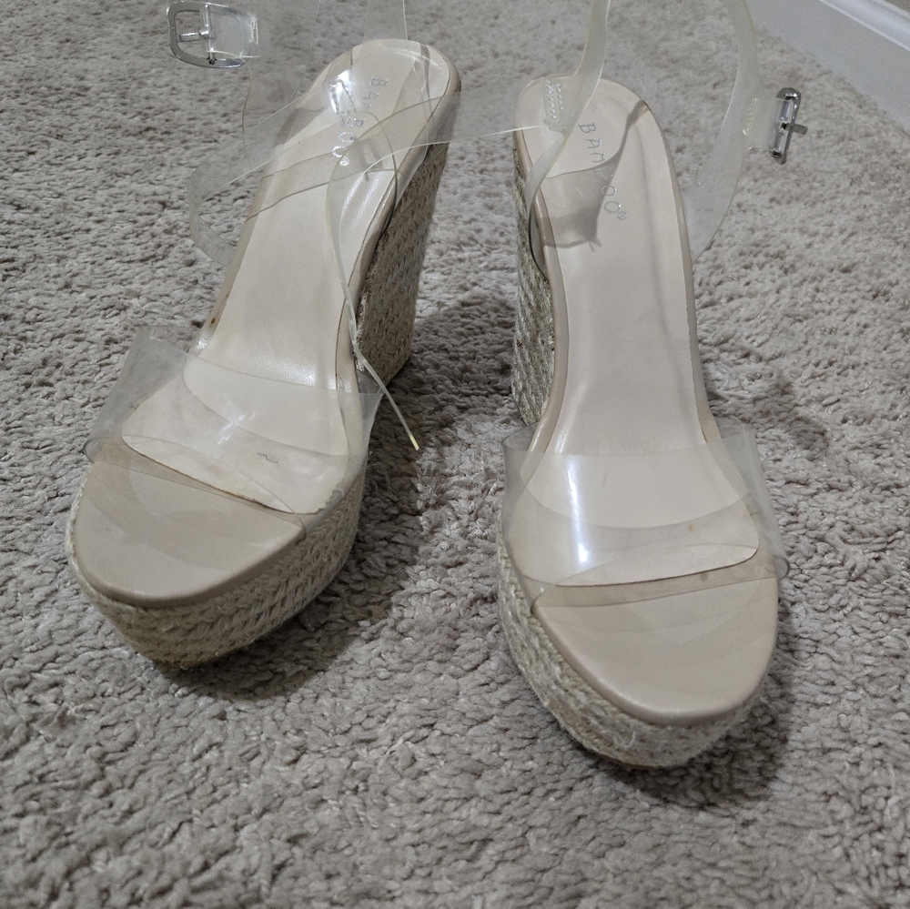 Espadrille Platform Wedge Sandals Open Toe Size 8.5
